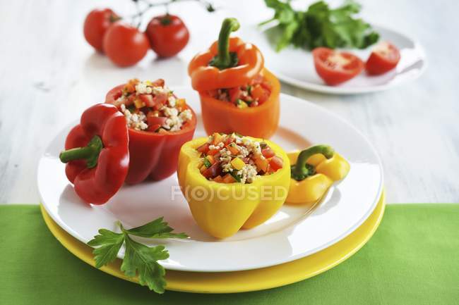 Peppers filled with rice — Stock Photo