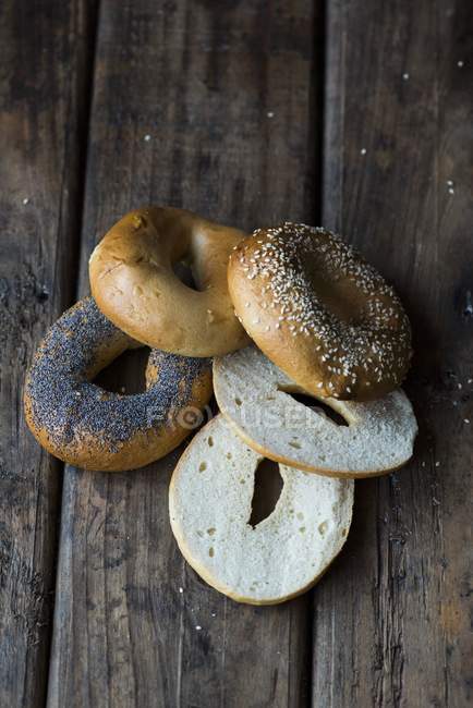 Various baked bagels — Stock Photo