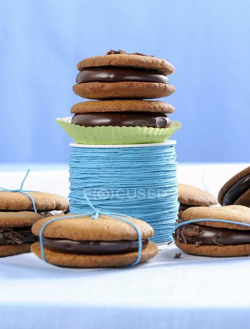 Biscotti allo zenzero con cioccolato — Foto stock