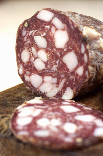 Italian Sagiciotto salami — Stock Photo