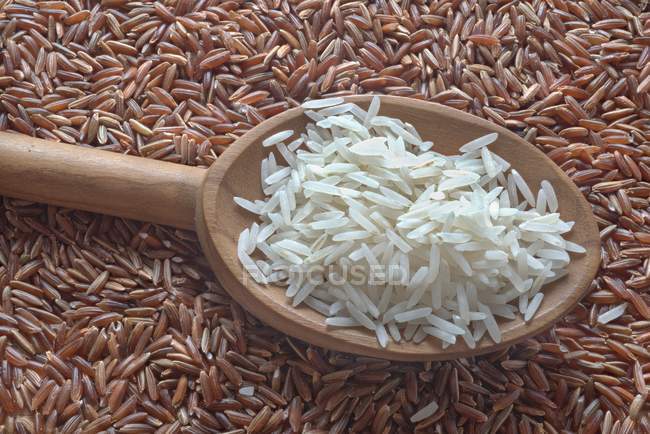 Spoon of basmati rice — Stock Photo