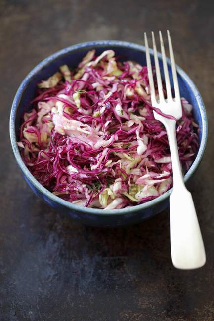 Cabbage salad in bowl — Stock Photo