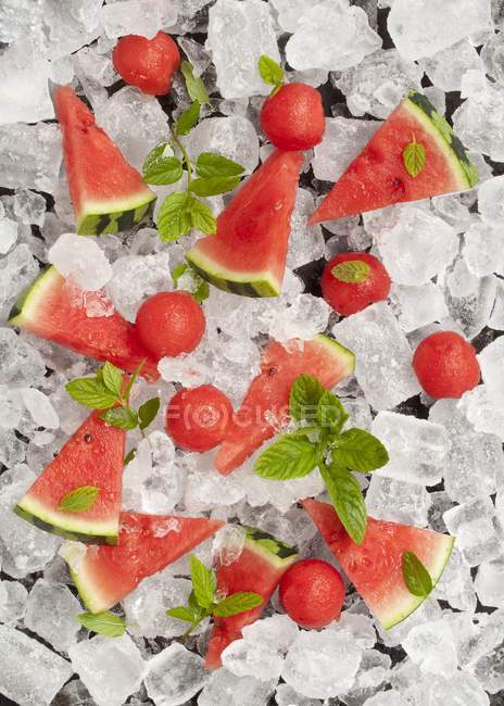 Serving of watermelon slices — Stock Photo