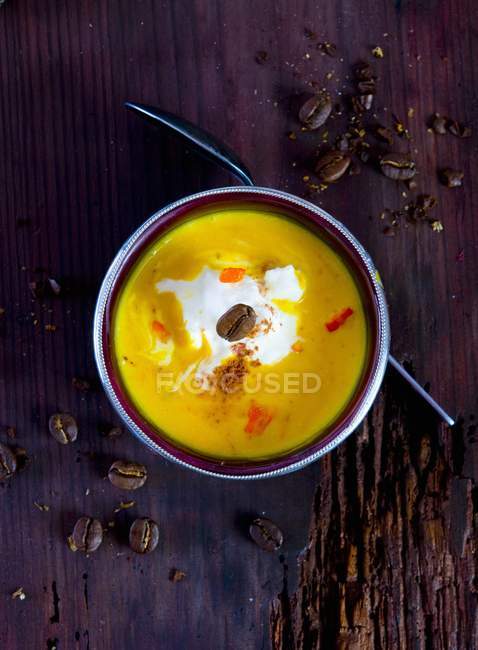 Pumpkin and coffee soup — Stock Photo