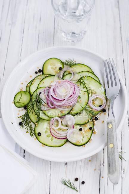 Carpaccio with red onions — Stock Photo