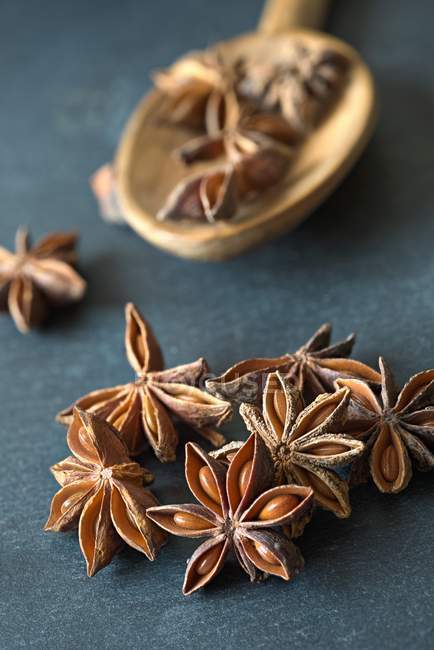 Star anise on a spoon — Stock Photo
