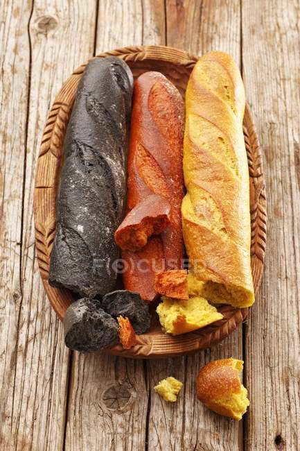 Baguettes  black over wooden surface — Stock Photo