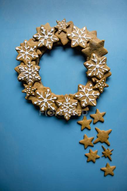 Wreath made of gingerbread — Stock Photo