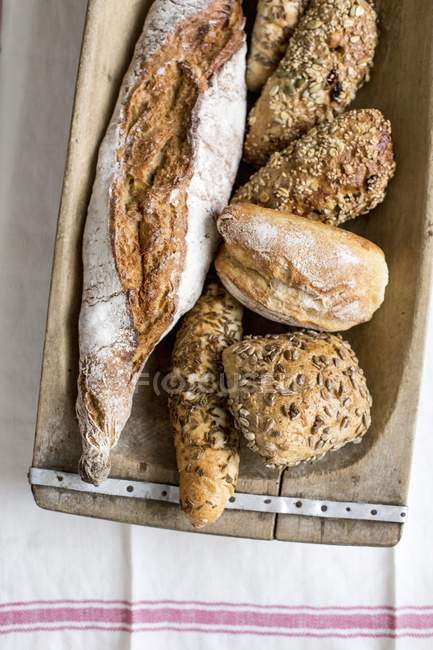 Sortierte Brote und Brötchen — Stockfoto