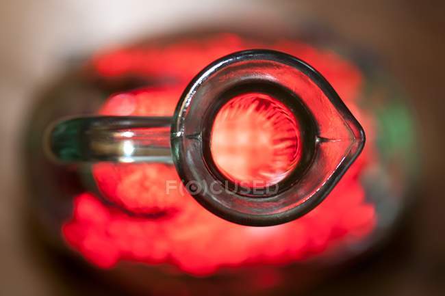 Closeup top view of a vinegar carafe — Stock Photo