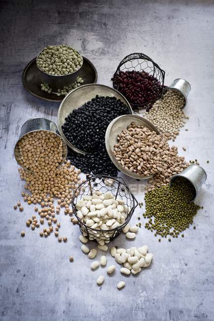 Différents types de haricots — Photo de stock