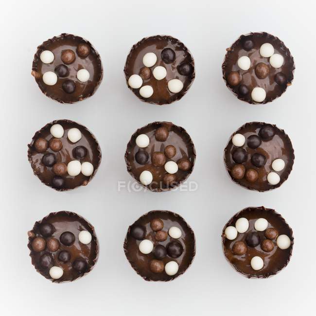 Trufas de chocolate com bolas — Fotografia de Stock
