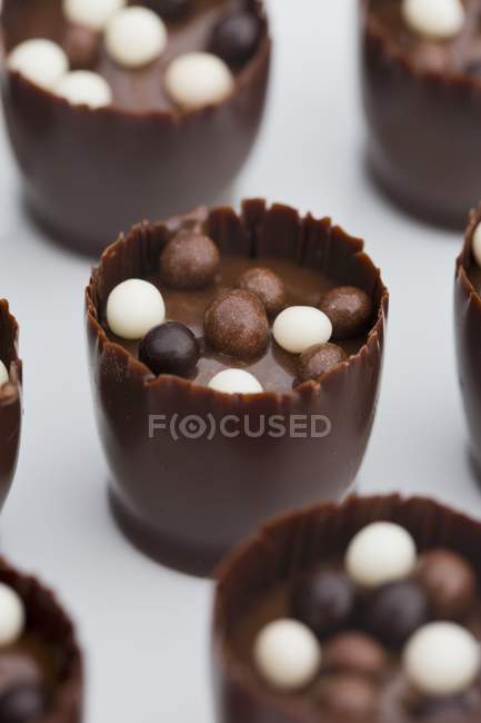 Chocolate truffles with balls — Stock Photo