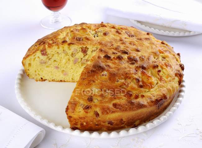 Italian savoury cake in plate — Stock Photo