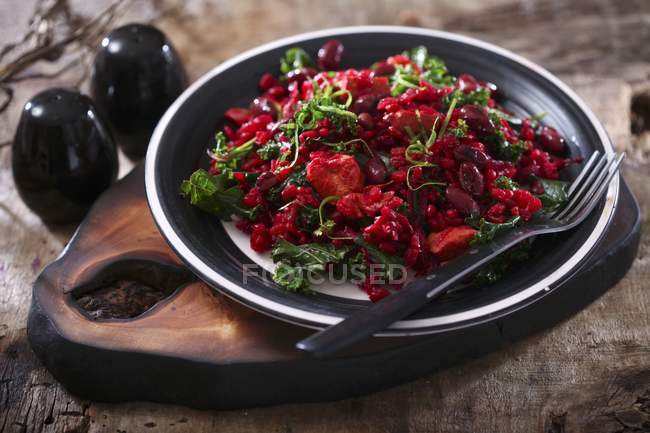 Red risotto with beans — Stock Photo