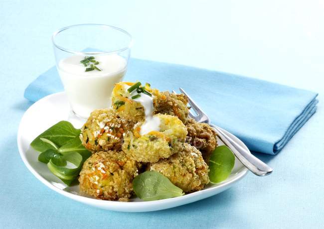 Vegetable and rice fritters — Stock Photo