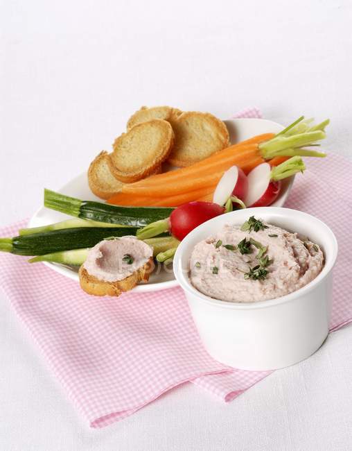 Ham mousse with vegetables — Stock Photo