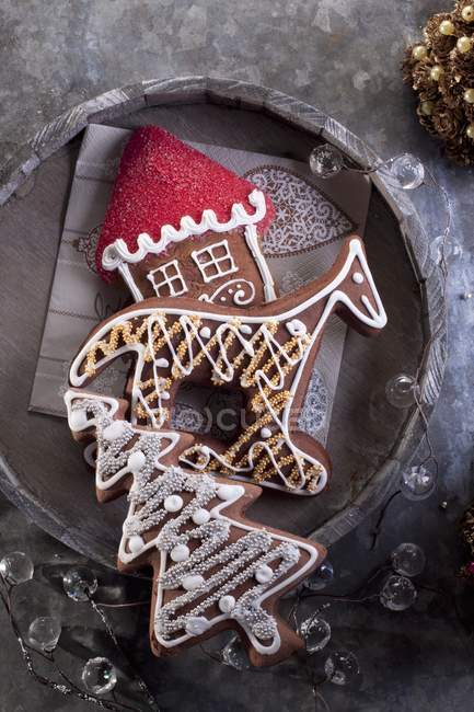 Christmas gingerbread biscuits — Stock Photo