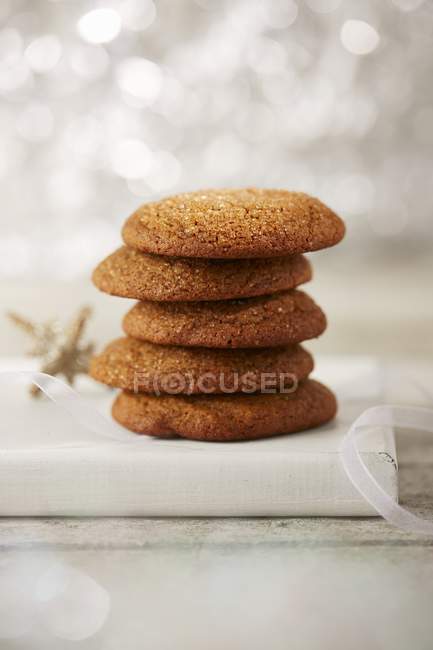 Stack of gingerbread biscuits — Stock Photo
