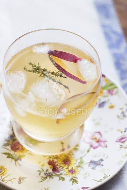 Summer cocktail with plum — Stock Photo