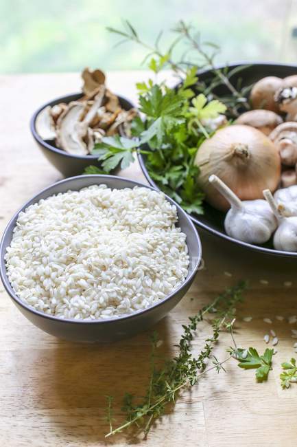 Ingredients for rice dish — Stock Photo