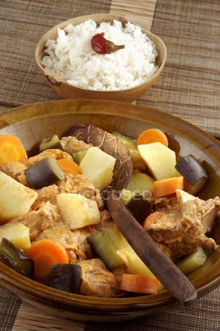 Meat with boiled vegetables — Stock Photo