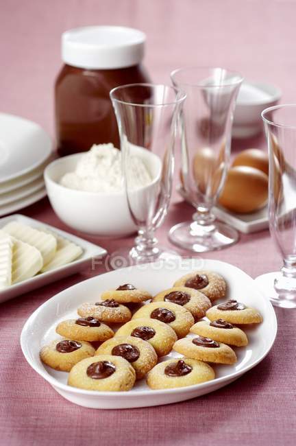 Biscoitos com cacau de avelã — Fotografia de Stock
