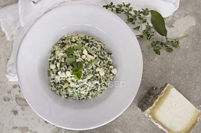 Risotto aux herbes au fromage — Photo de stock