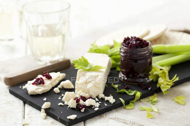 Lancashire Cheese and Celery — Stock Photo