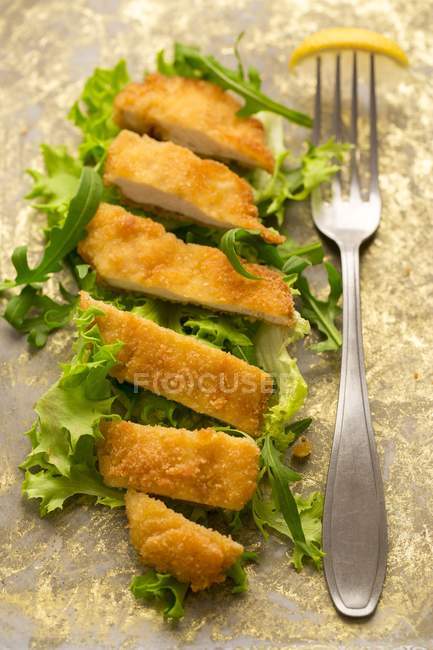 Gluten-free sliced chicken escalope — Stock Photo