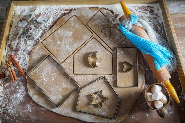 Parts for gingerbread house — Stock Photo