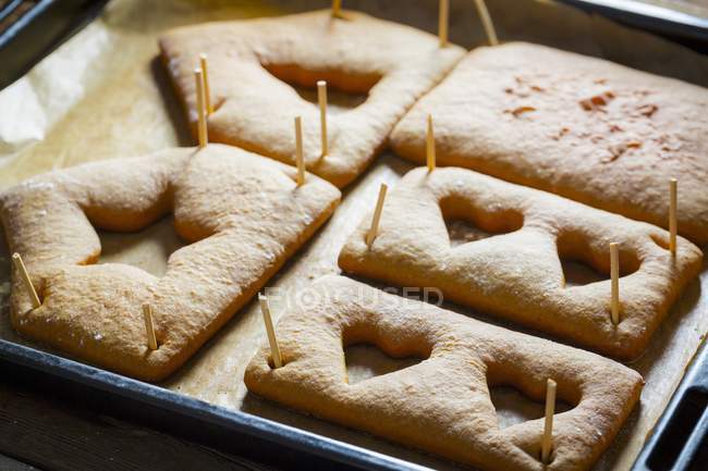 Freshly baked parts of house — Stock Photo