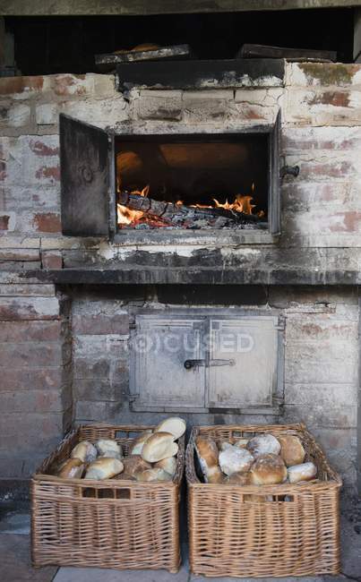 Glowing wood stove — Stock Photo