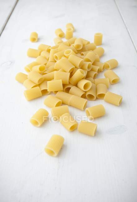 Mezzi rigatoni dry uncooked pasta — Stock Photo