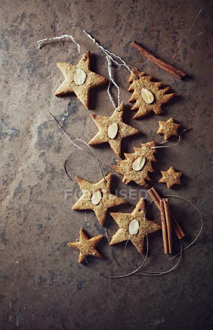 Christmas cinnamon biscuits — Stock Photo