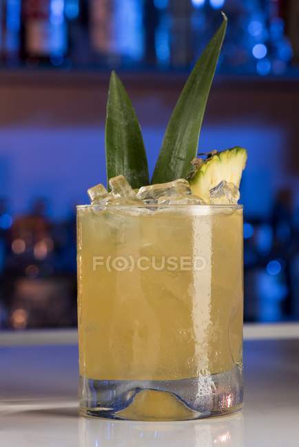 Cocktail with rum in glass — Stock Photo