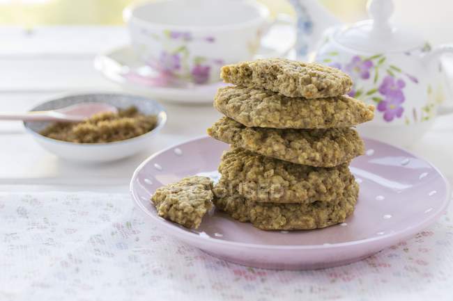 Cookies with oaks and buckwheat flour — Stock Photo