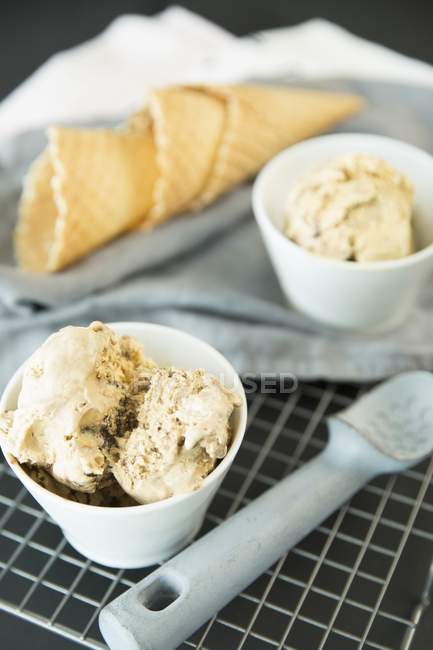 Vegan hazelnut ice cream — Stock Photo
