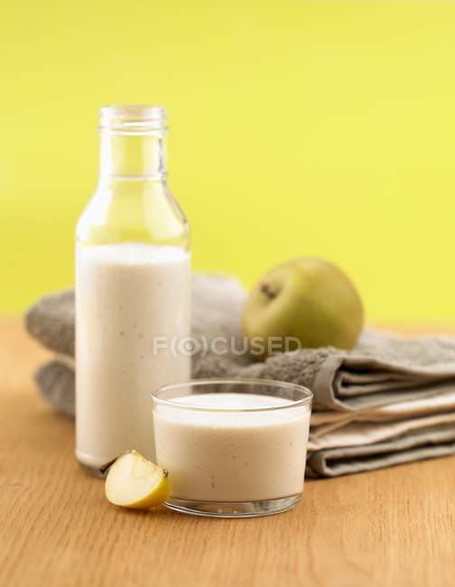 Almond milk in bottle — Stock Photo