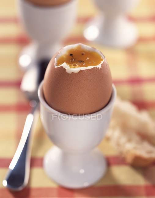 Brown Soft-boiled egg — Stock Photo