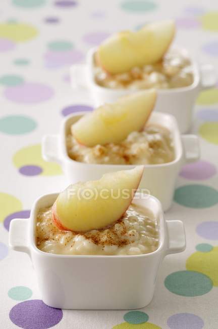Rice pudding with apples — Stock Photo