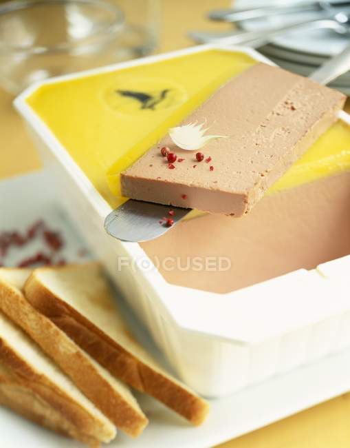 Duck mousse in baking pan — Stock Photo
