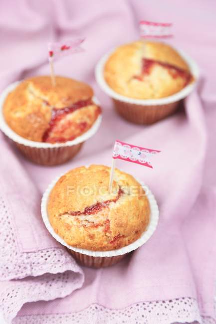 Muffins remplis de confiture — Photo de stock