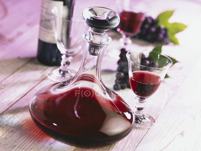 Carafe of red wine — Stock Photo
