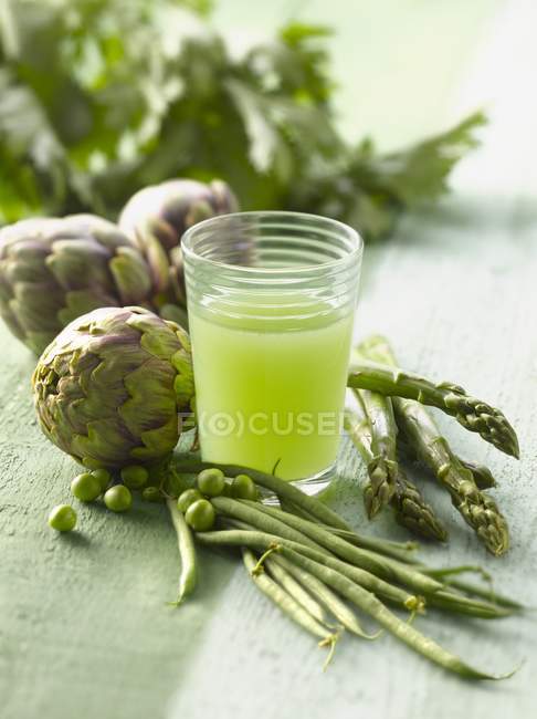 Glass of vegetable juice — Stock Photo