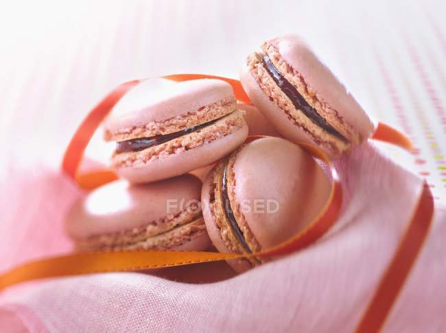 Macarons à saveur de rose — Photo de stock