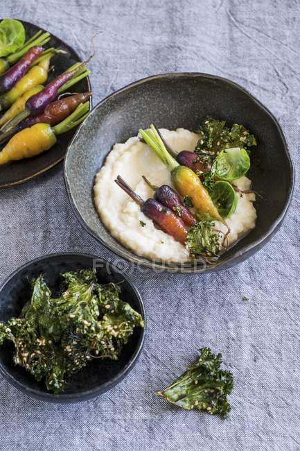 Celeriac puree in bowl — Stock Photo