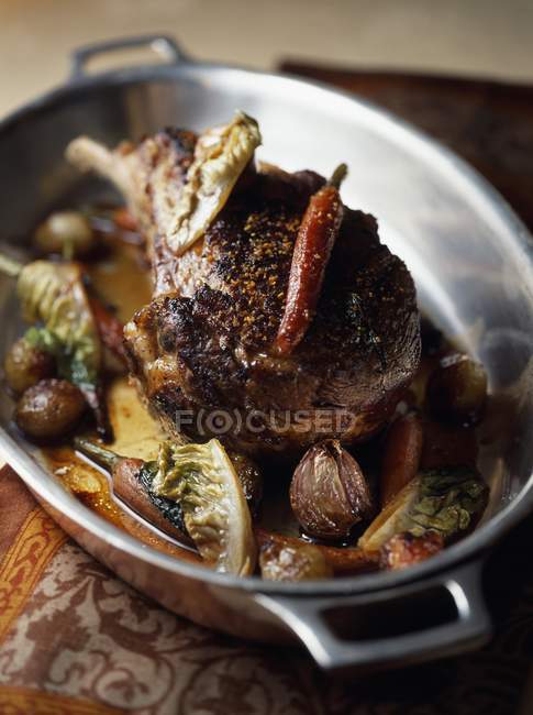Veal chop in dish — Stock Photo