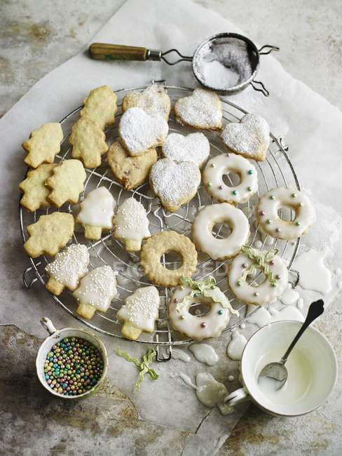 Christmas Shortbread Biscuits — Stock Photo