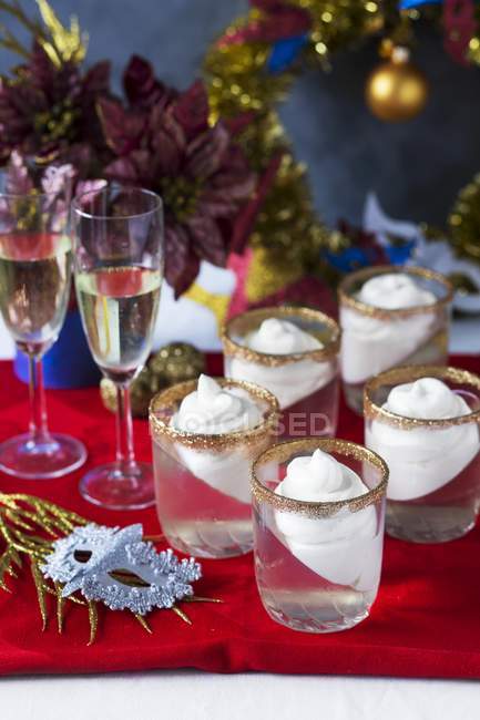 Festive champagne jelly — Stock Photo